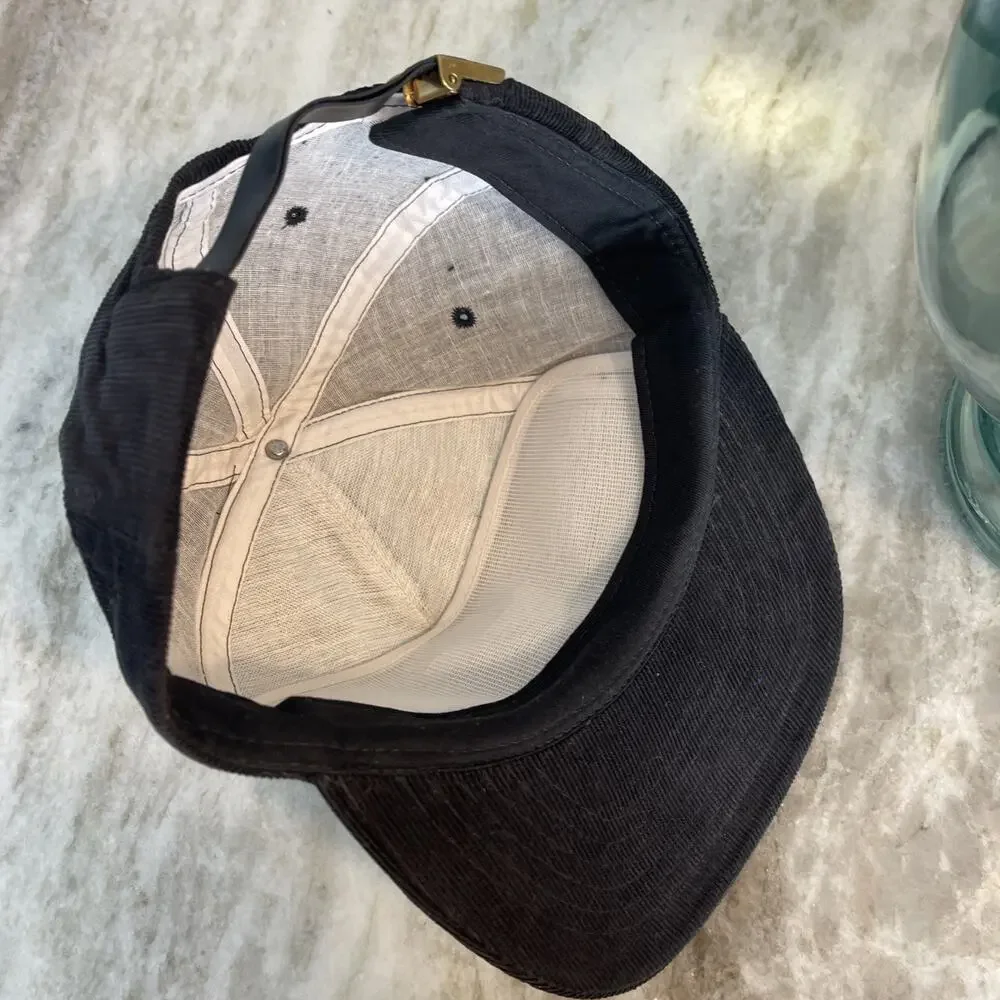 Vintage Black Dubell Lumber Corduroy One Size Adult Strapback Trucker Hat 5
